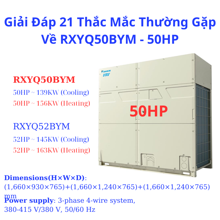 21 Thắc Mắc Thường Gặp Về RXYQ50BYM - 50HP